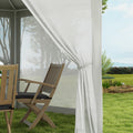 Outsunny 13' X 11' Outdoor Party Tent, Hexagon Sun Shade Shelter Canopy With Protective Mesh Screen Sidewalls, Ropes & Stakes, Cream White White Steel