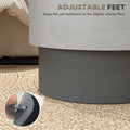 Homcom Concrete Finish End Table, Round Side Table With 4 Adjustable Feet, Lightweight For Indoor, Outdoor, Gray Grey Wood