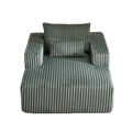62.5 Inch Corduroy Sponge Sofa Lounge Chair,No Assembly Required,Fluffy Modern Sleeper Chair For Indoor Living Room Bedroom Army Green Foam Corduroy 1 Seat