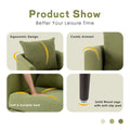 Barrel Chair, Modern Accent Chair, Fabric Armchair Club Chair,Upholstered Arm Chair With Solid Wood Legs,Waist Pillow,Padded Single Chair For Living Room Bedroom Study Waiting Room,Olive Green Olive Green Light Brown Primary Living Space Modern