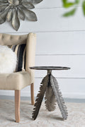 16.9X16.9X19.7 Leaf Side Table Silver Aluminium