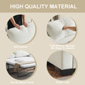 73.63*27.95 Pull Out Sofa Bed, Chenille Material, Pull Out Queen Sofa Bed With Memory Foam Mattress, For Living Room, Bedroom, Office, Apartment, White White Minimalist Chenille,Metal & Wood