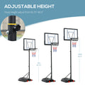 Soozier Basketball Hoop Outdoor, Portable Basketball Goal, 5.5Ft 7.5Ft Height Adjustable With 33'' Backboard And Wheels For Kids Junior Adults Use Black Steel