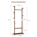 Coat Racks Solid Wood Hanger 23.6* 11*64.1In Solid Environmental Protection Easy To Assemble Beautiful Can Be Placed In The Bedroom Entrance Living Room Walnut Walnut Brown American Design,Art