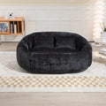 Coolmore Bean Bag Sofa Lazy Sofa Durable Comfort Lounger High Back Bean Bag Chair Couch For Adults And Kids, Indoor & Outdoor, Accent Floor Soft Lounge Chair Black Chenille Black Foam Chenille 2 Seat