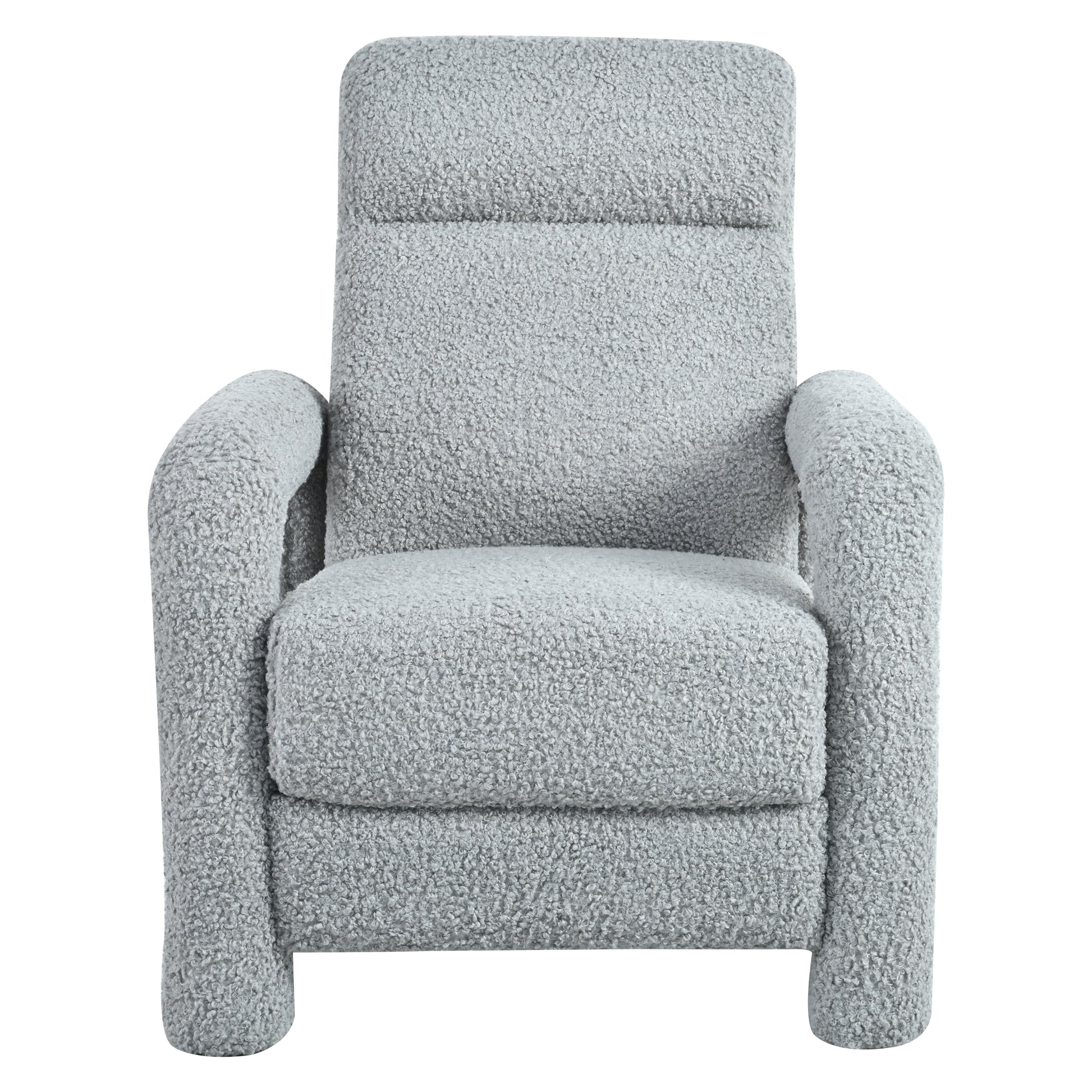 31.25" Push Back Recliner Armchair Upholstered Recliner Chair Single Sofa With Adjustable Backrest For Living Room, Light Grey Light Grey Teddy