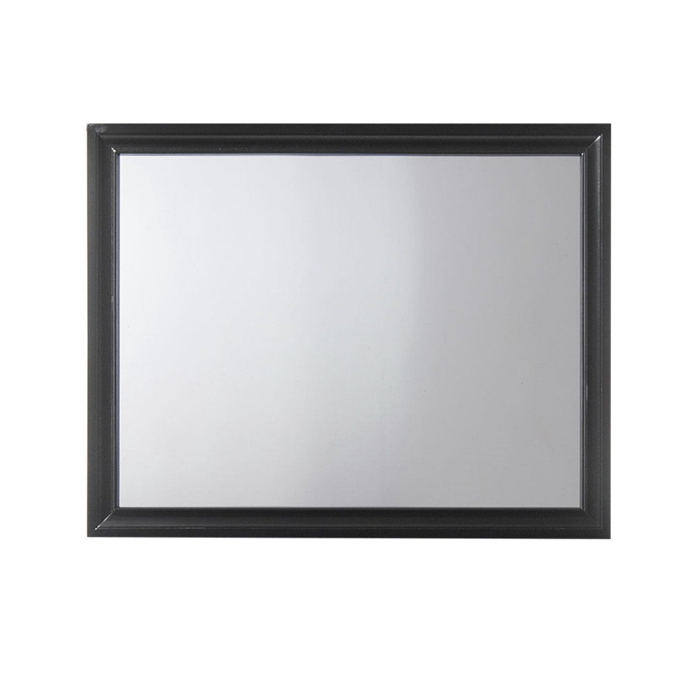 Naima Black Finish Mirror Black Mirror,Synthetic Wood