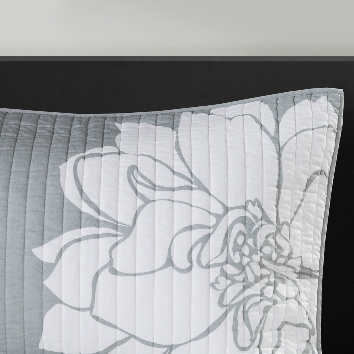 6 Piece Printed Cotton Quilt Set With Throw Pillows Grey Peach Full Queen Full Grey Peach Polyester