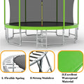 15Ft For Kids Children With Safety Enclosure Net Outdoor Backyards Large Recreational Trampoline Green Metal