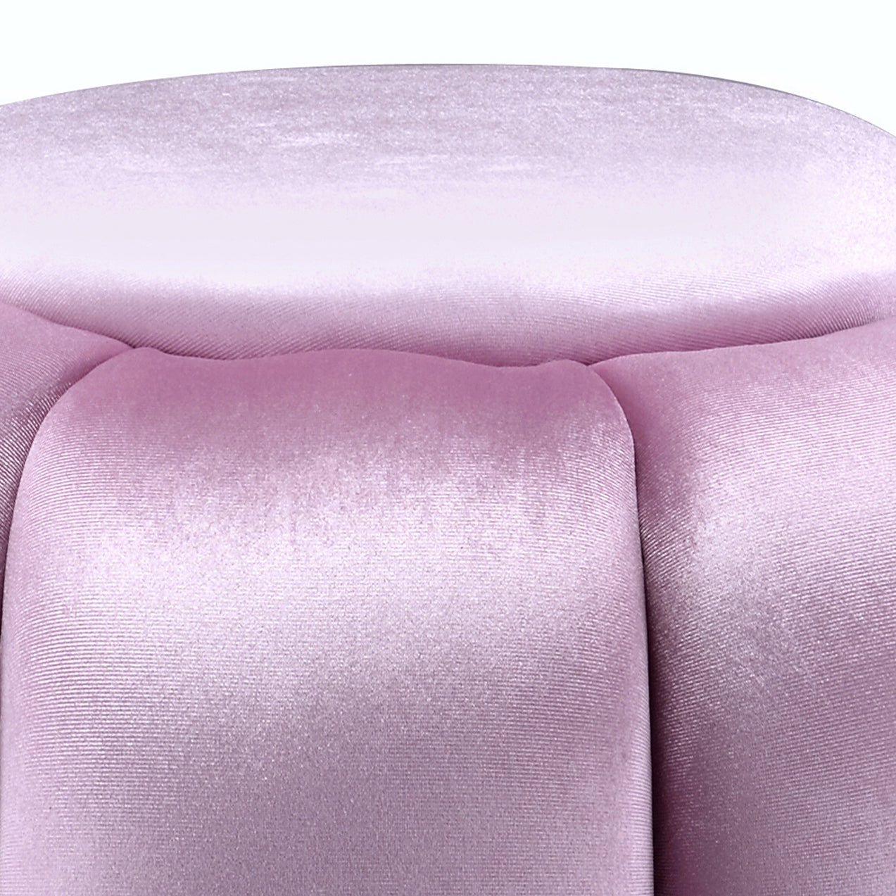 Bubblegum Pink Melody Round Ottoman Pink Velvet Wood Primary Living Space Backless Solid Pink Round Armless Fabric Metal