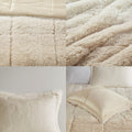 Ombre Shaggy Long Fur Comforter Mini Set Twin Natural Polyester