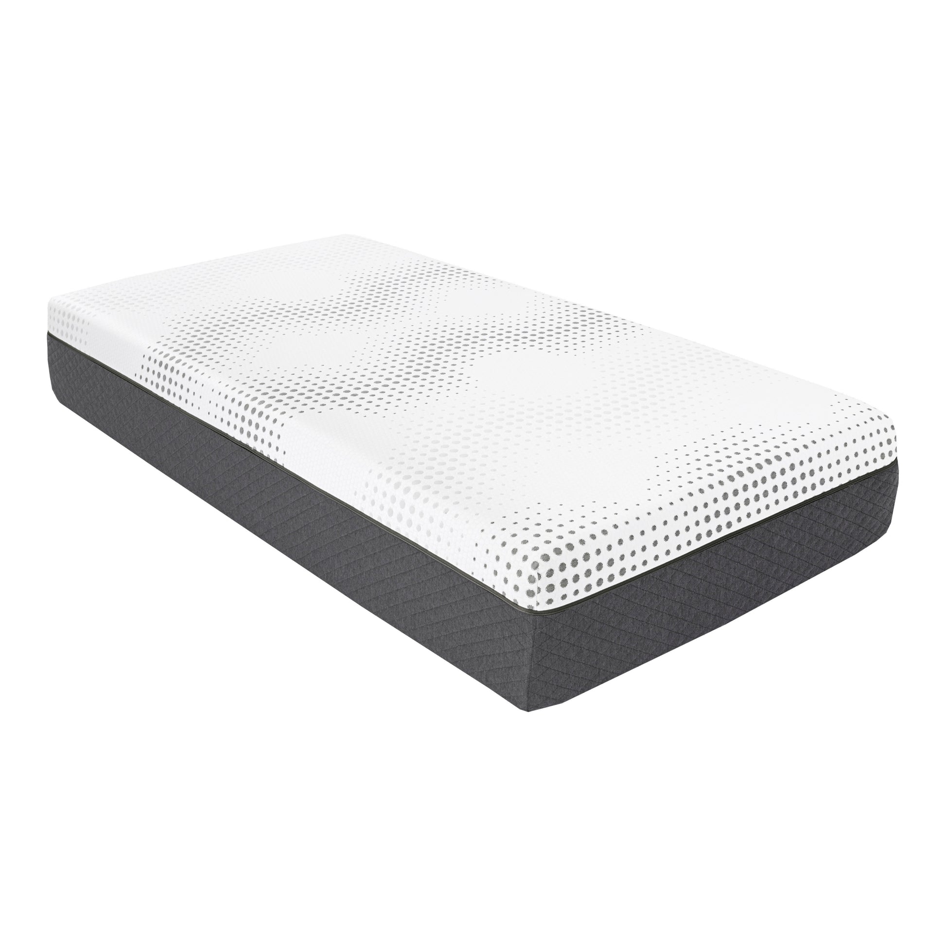 12" Twin Mattress Green Tea Gel Infused Memory Foam Hybrid Mattress, Plush Foam Pocket Coils, Mattress In A Box, Comfortable Sleep Mattress White Bedroom Foam Spring Twin