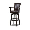 Williams 31In Swivel Bar Stool With Armrests, Vintage Brown Faux Leather Brown Foam Faux Leather