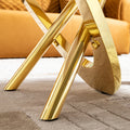 Gold Stainless Steel Marble Pattern Coffee Table 50.78