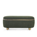 Storage Ottoman Bench, Upholstered End Of Bed Ottoman Bench With Storage And Seating, Large Blanket Storage Bench For Foot Rest In Bedroom, Living Room, Entryway, Dark Green Dark Green Foam