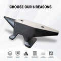 66Lbs Cast Steel Anvil, High Hardness Rugged Round Horn Anvil Blacksmith, Large Countertop And Stable Base, With Round And Square Hole, Metalsmith Tool For Bending And Shaping Black Carbon Steel