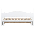 Wooden Twin Size Daybed With Twin Size Trundle, Extendable Daybed With Two Storage Drawers,White Expected Arrival Time:9.12 Twin White Wood