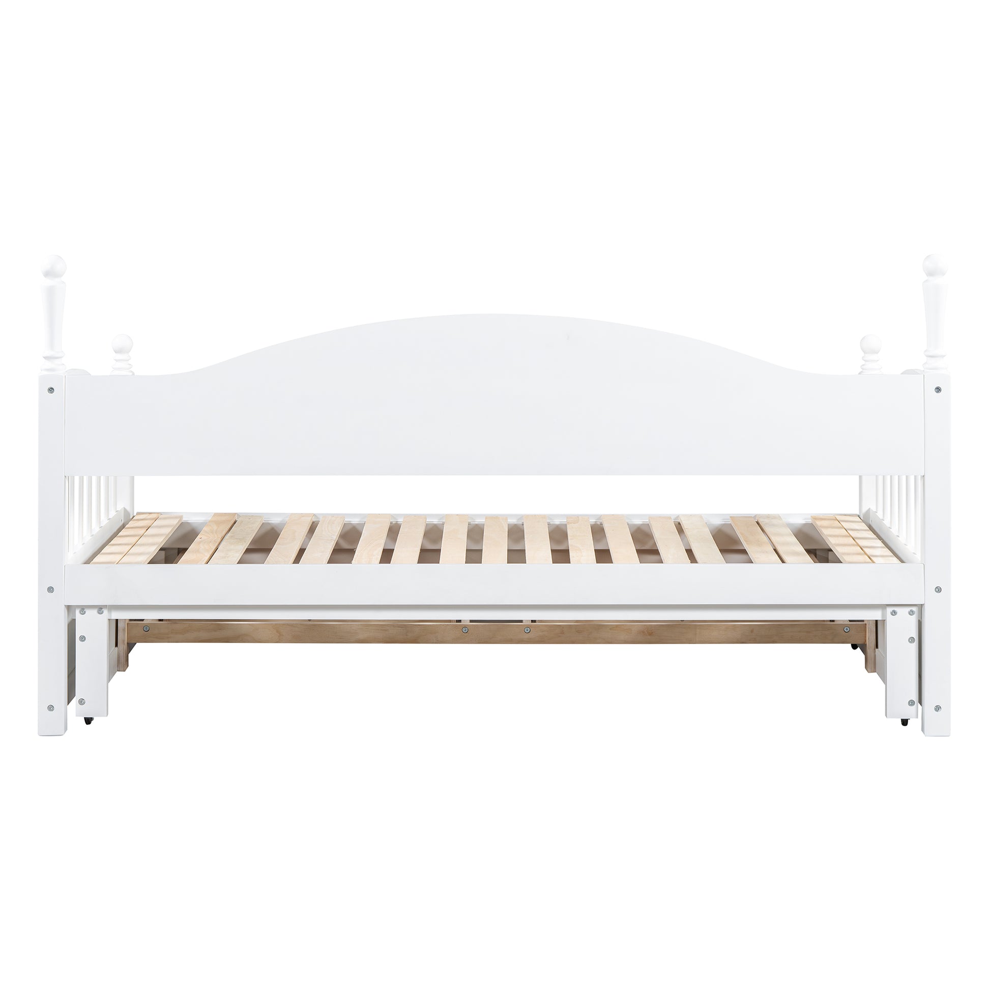 Wooden Twin Size Daybed With Twin Size Trundle, Extendable Daybed With Two Storage Drawers,White Expected Arrival Time:9.12 Twin White Wood