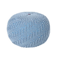 Knited Pouf Teal Cotton