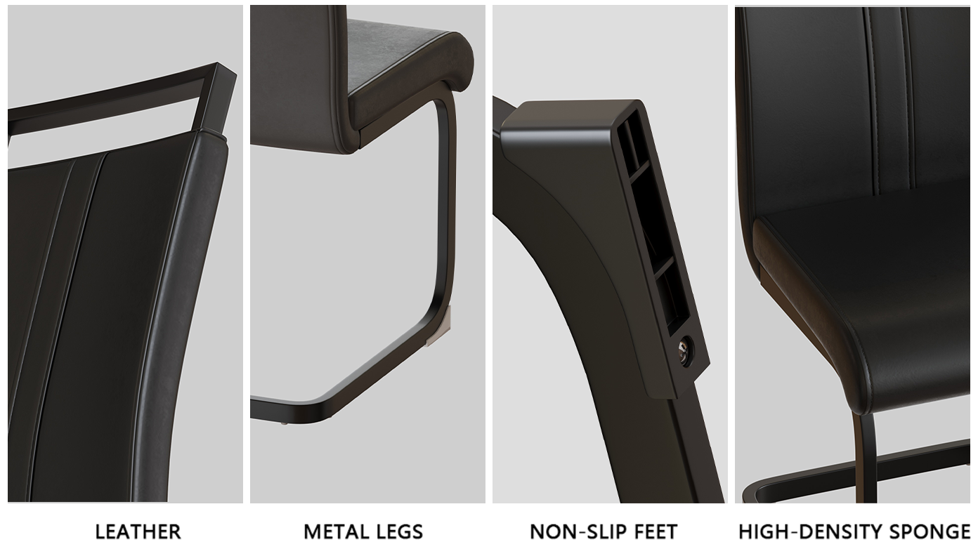 Black Circular Dining Table, 31.5 "Tulip Dining Table, Kitchen Dining Table For 2 4 People, Mdf Tabletop And Base, And 2 Black Pu Black Metal Leg Dining Chairs Set 2 Black Mdf