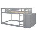 Full Over Full Bunk Bed With 4 Drawers And 3 Shelves Gray Full Gray Solid Wood