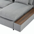 L Shaped Modular Sectional Sofa With Removable Back Cushions,3 Pillows And 2 Storage Spaces,Suitable For Living Rooms,Offices And Apartments Gray Polyester 3 Seat