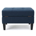 Storage Ottoman Navy Blue Fabric