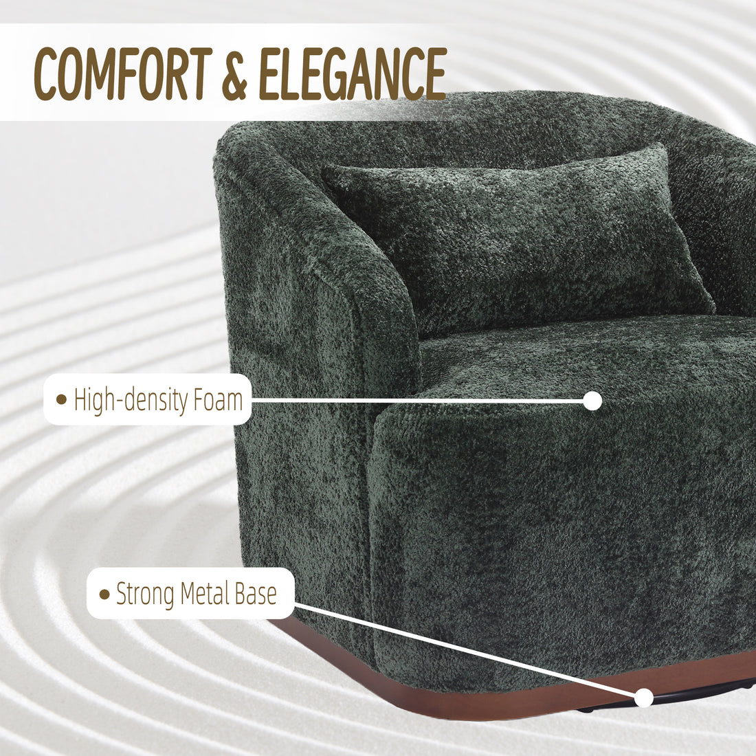 Coolmore Swivel Barrel Chair, Comfy Round Accent Sofa Chair For Living Room, 360 Degree Swivel Barrel Club Chair, Leisure Arm Chair For Nursery, Hotel, Bedroom, Office, Lounge Emerald Emerald Primary Living Space Foam Chenille