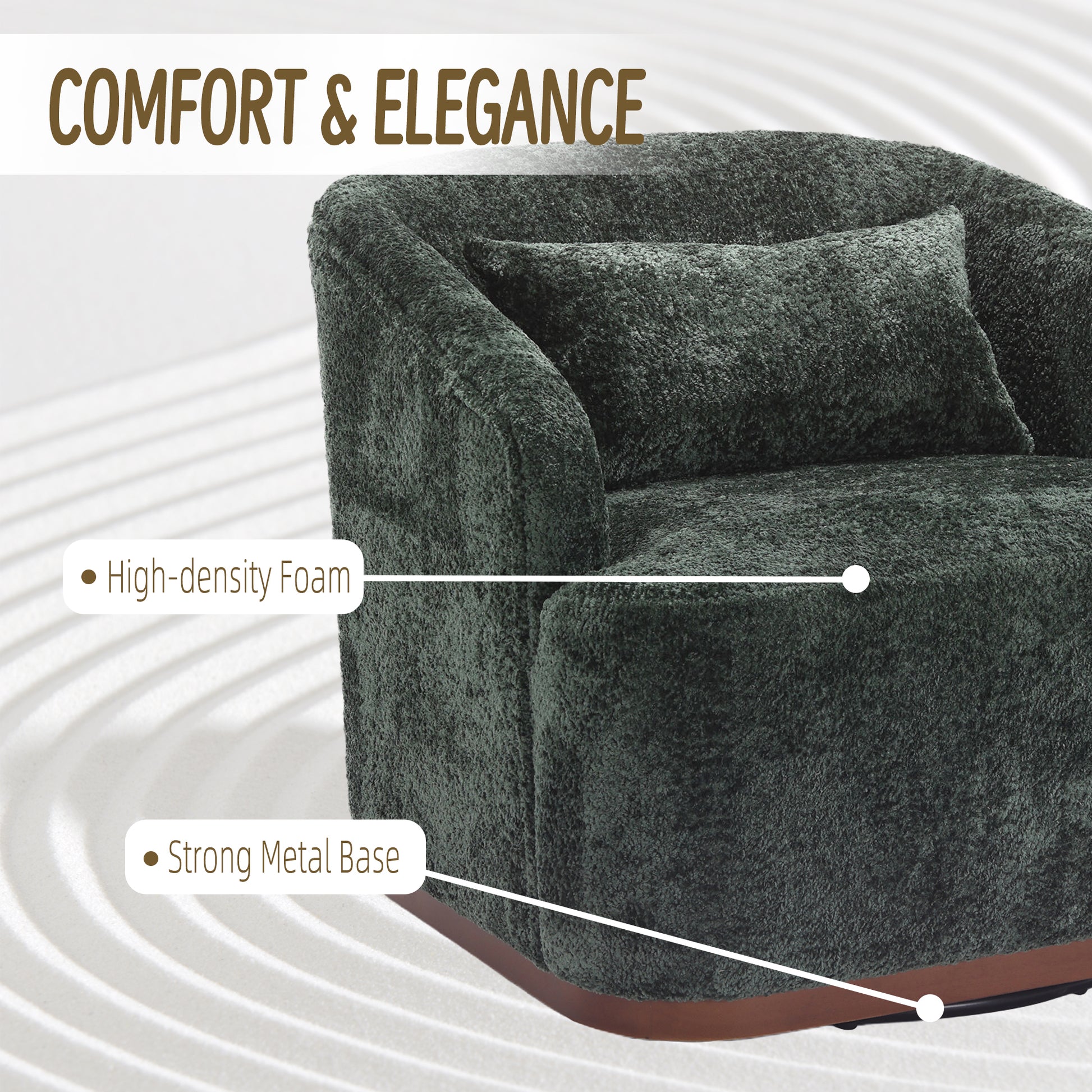 Coolmore Swivel Barrel Chair, Comfy Round Accent Sofa Chair For Living Room, 360 Degree Swivel Barrel Club Chair, Leisure Arm Chair For Nursery, Hotel, Bedroom, Office, Lounge Emerald Emerald Primary Living Space Foam Chenille