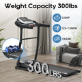 Home Folding Treadmill With Pulse Sensor, 2.5 Hp Quiet Brushless Motor7.5 Mph, 300Lbs Weight Capacity Walking Jogging Machine With 3 Level Incline 12 Preset Programs For Home Gym Indoor Fitness Black And Silver Handheld Foldable Gym Metal