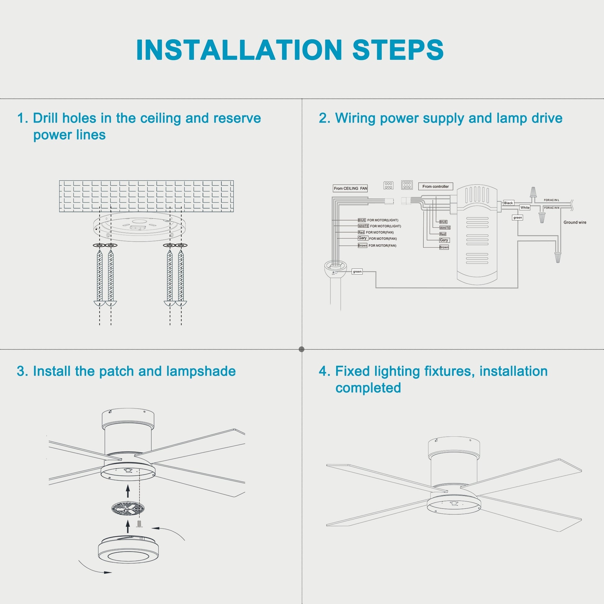 48'' Fandelier Ceiling Fans With Lights And Remote, Low Profile Ceiling Fan Flush Mount & Hang, 3000K 6500K Dimmable Led Fan Light, White Modern Ceiling Fans With Lights For Bedroom Matte Black Ceiling Fans 2700K 3000K Warm White Under 1000Lm American