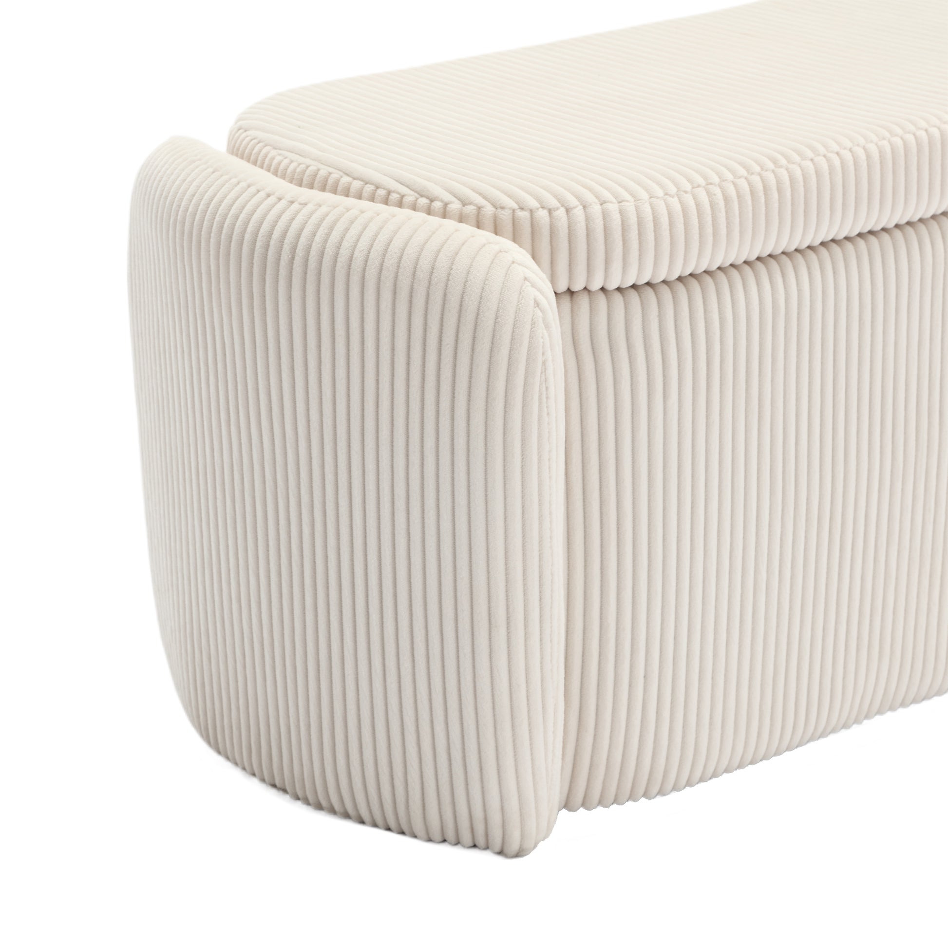 Coolmore Storage Ottoman,Bedroom End Bench,Upholstered Fabric Storage Ottoman With Safety Hinge, Entryway Padded Footstool, Ottoman Bench For Living Room & Bedroom Beige Beige Foam Velvet