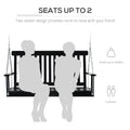 Outsunny 2 Seater Hanging Porch Swing Outdoor Patio Swing Chair Seat With Slatted Build And Chains, 440Lbs Weight Capacity, Black Black Wood