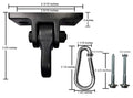 Heavy Duty Black Swing Hangers Screws Bolts Included Over 5000 Lb Capacity Playground Porch Yoga Seat Trapeze Wooden Sets Indoor Outdoor 2 Pack Black Aluminum