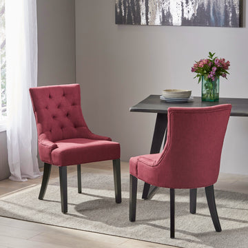 Cheney Dining Chair Kd Mp2 Set Of 2 Red Fabric