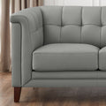 Arvo Leather Sofa Silver Grey Down Filling Genuine Leather 3 Seat