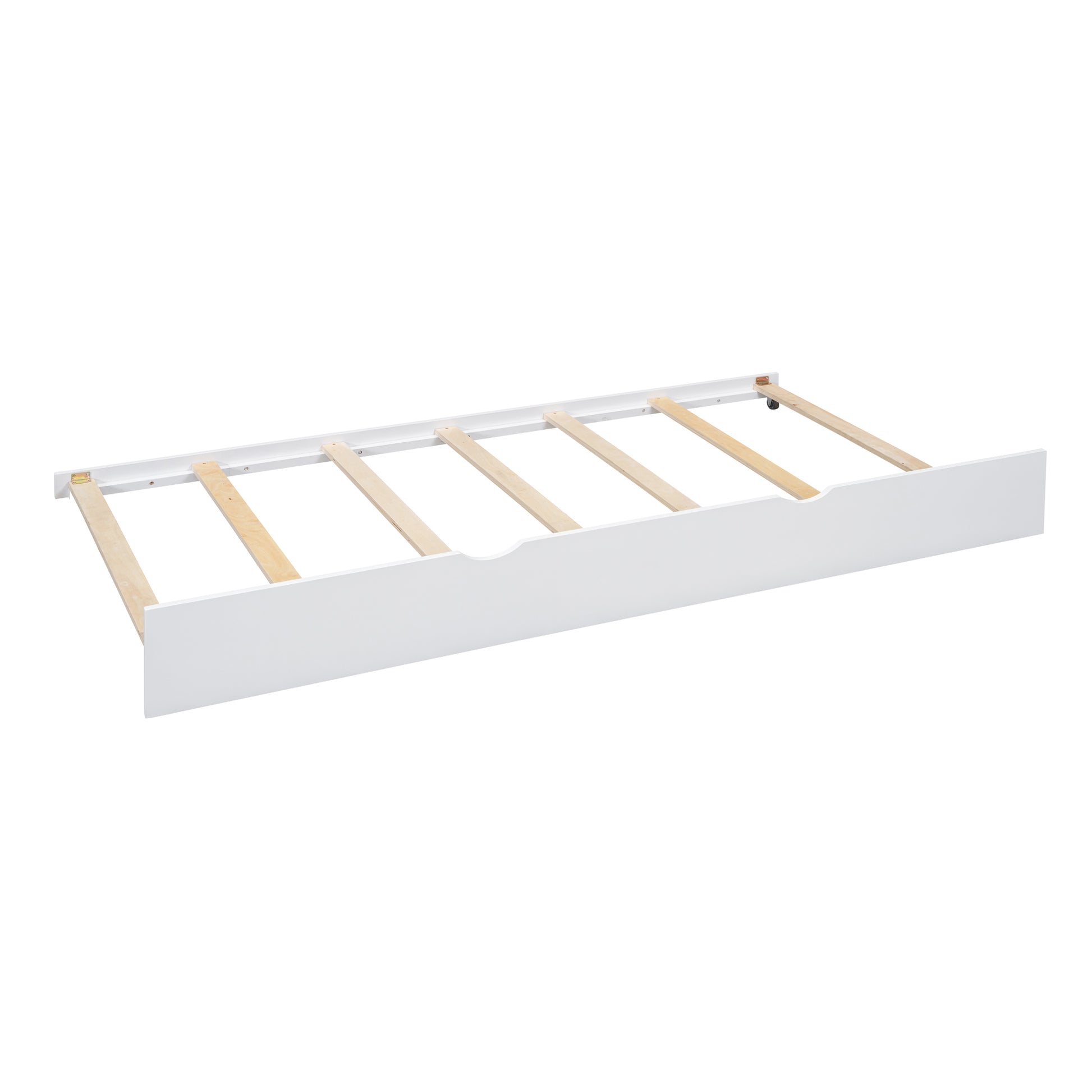 Wooden Twin Size House Bed With Trundle, Modern Design For Kids With Storage Shlef, White Twin White Solid Wood