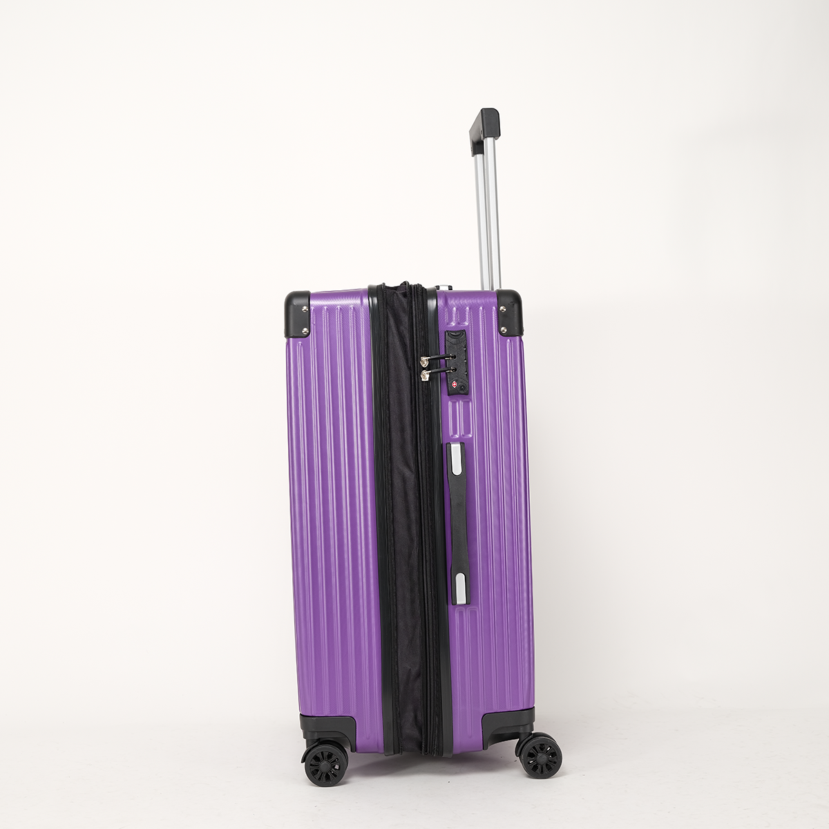 Long Holiday Luggage Set Of 3 Pieces 20.25.29 Inches Abs Hard Shell Luggage, With Password Lock Universal Wheel Lightweight Carry On Luggage Purple Abs