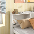 Full Bed With Bookcase,Twin Trundle,Drawers,White Full White Pine