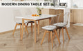 White Stone Burning Tabletop With Rubber Wooden Legs, Foldable Computer Desk, Foldable Office Desk,4 Modern Chairs Can Rotate 360 Degrees,The Seat Cushion Is Made Of Pu Material. Zd 1545Sc 003 White Sintered Stone