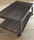 Sherlock Cocktail & 2 End Table Brown Brown Wood