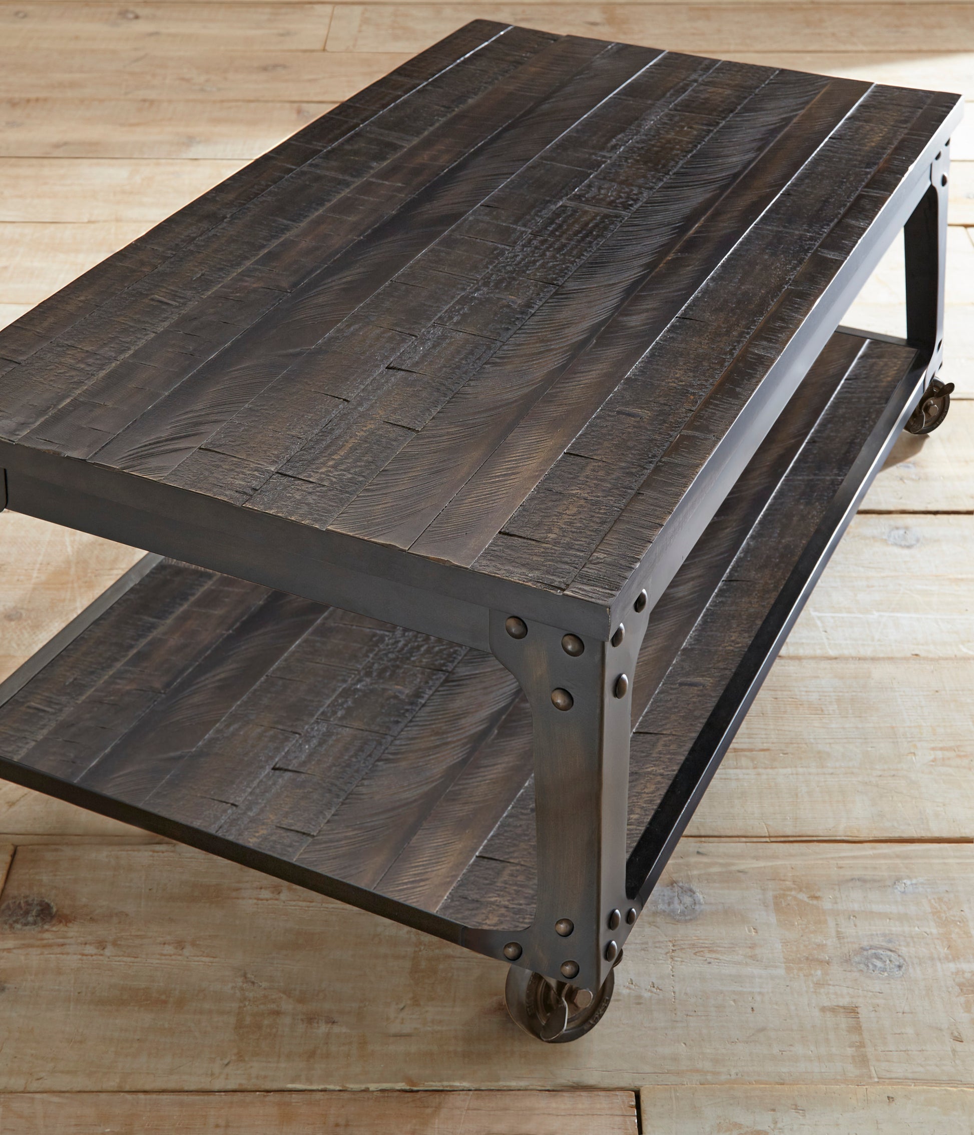 Sherlock Cocktail & 2 End Table Brown Brown Wood