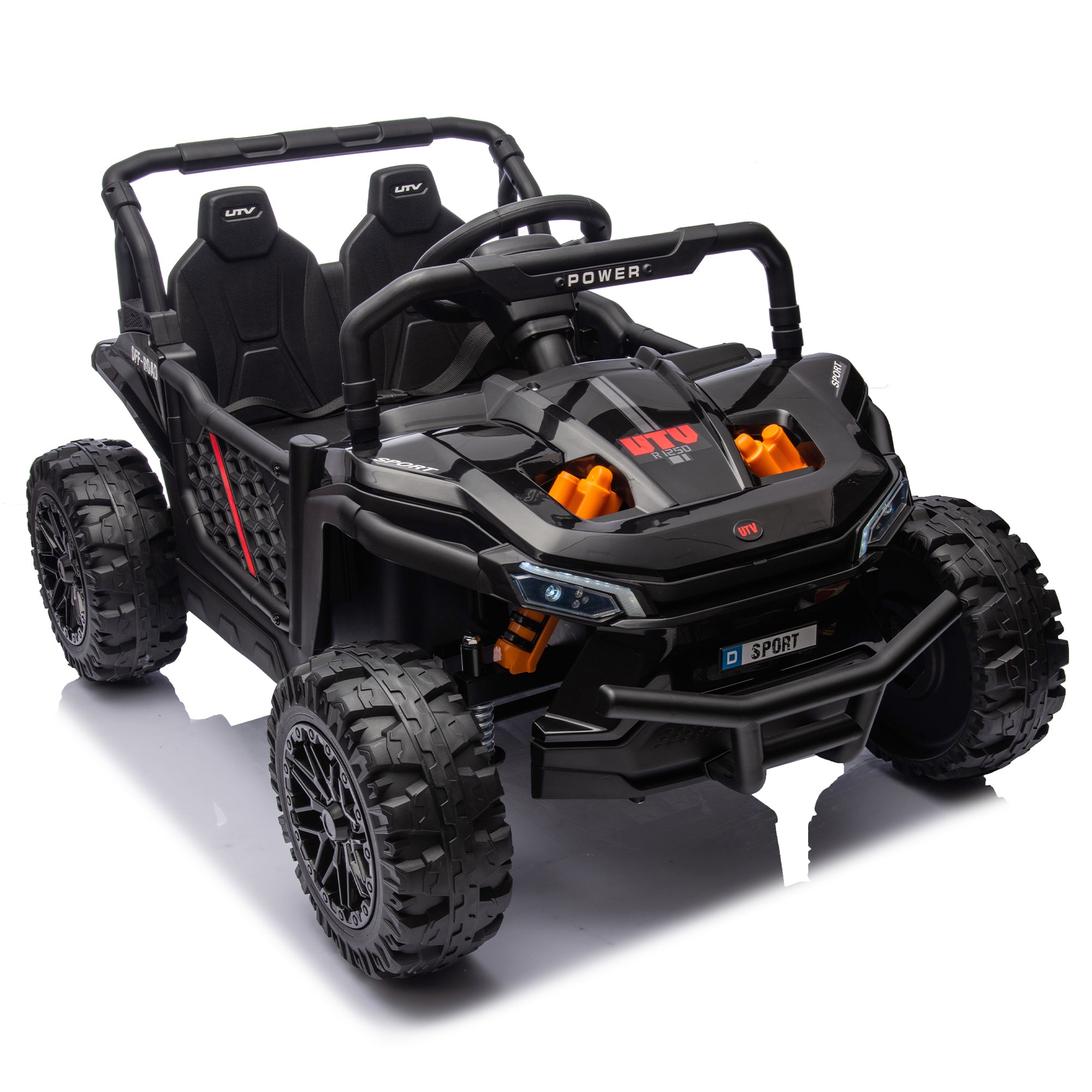 24V Kids Ride On Utv,Electric Toy For Kids W Parents Remote Control,Four Wheel Suspension,Low Start,Adjustable Speed,Multimedia Player,Early Education,Bluetooth,Rear Storage Space For Kids Aged 3 . Black 50 99 Lbs Polypropylene