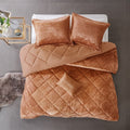 4 Pcs Velvet Comforter Set With Throw Pillow Twin Twin Xl Twin Brown Polyester