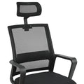 Techni Mobili Ergonomic Office Chair With Lumbar Support And Adjustable Headrest Black Office Spot Clean Modern Office Chairs Adjustable Height Fabric Plastic