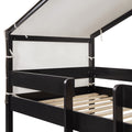 Twin Over Twin Wood Bunk Bed With Tent, Espresso Old Sku:Lt000708Aap Espresso Solid Wood