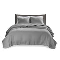 3 Piece Quilt Set Grey Full Queen Full Grey Cotton