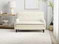 Ivory Corduroy Loveseat, Convertible Lounge Chair And Bed Ivory Velvet Metal Primary Living Space Medium Soft Loose Back Pillow Top Arms Foam Fabric Metal 2 Seat