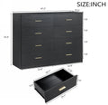 Modern Black 8 Drawer Dresser For Bedroom Large Storage Wide Chest Of Drawers, Sturdy & Safe Black White Primary Living Space American Design,Contemporary,Modern Melamine Engineered Wood