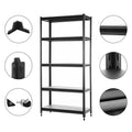 Storage Shelves With 5 Adjustable Levels, Garage Storage Shelves, Heavy Duty Metal Shelves, Practical Shelf Units, Suitable For Warehouse Storage Rooms, Wardrobes, Kitchens 72 X 35X15 Inches Black